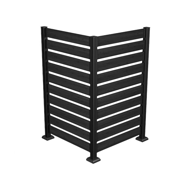 VEIKOUS 5 ft. x 6.5 ft. (2-Panels) Outdoor Fir Wood Flat Top Privacy Fence Screen with Metal Stakes for Soft and Hard Ground