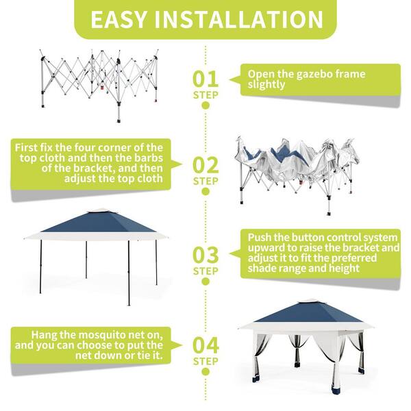 Pop Up Gazebo 12 ft. x 12 ft. Outdoor Canopy Shelter with Pop Up Gazebo 12 ft. x 12 ft. Outdoor Canopy Shelter with