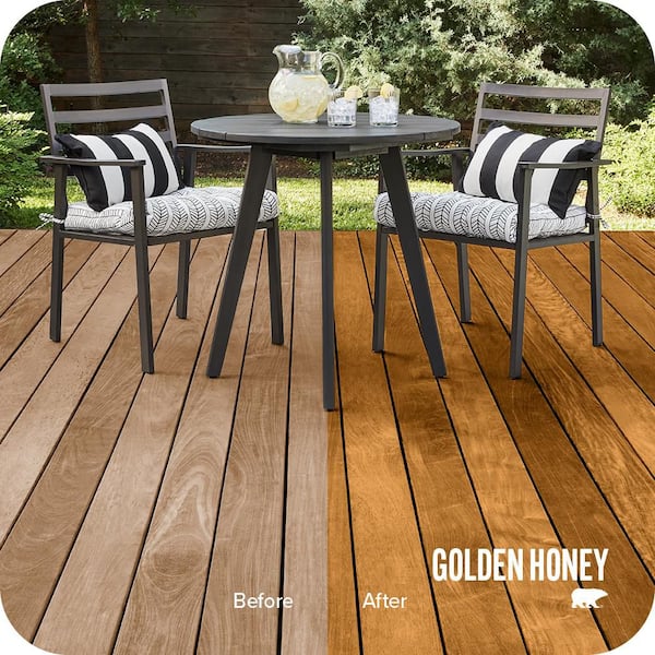 1 gal. #T-170 Golden Honey Transparent Waterproofing Exterior Wood Finish