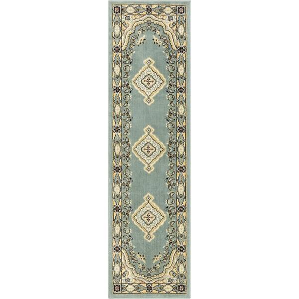 Well Woven Miami Tehran Traditional Medallion Blue 2 ft. x 7 ft. 2 in. Runner Rug