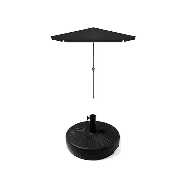 9x15 patio umbrella Patio Festival 9 x 15 ft. Steel Market Patio Umbrella in Brown PF18260