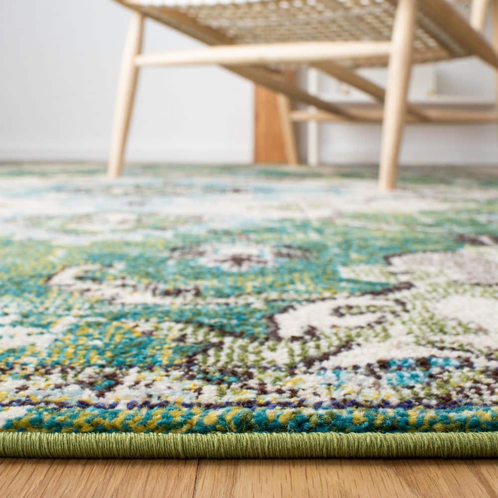 Light Blue Synthetic Square Flat Woven Handmade Rug