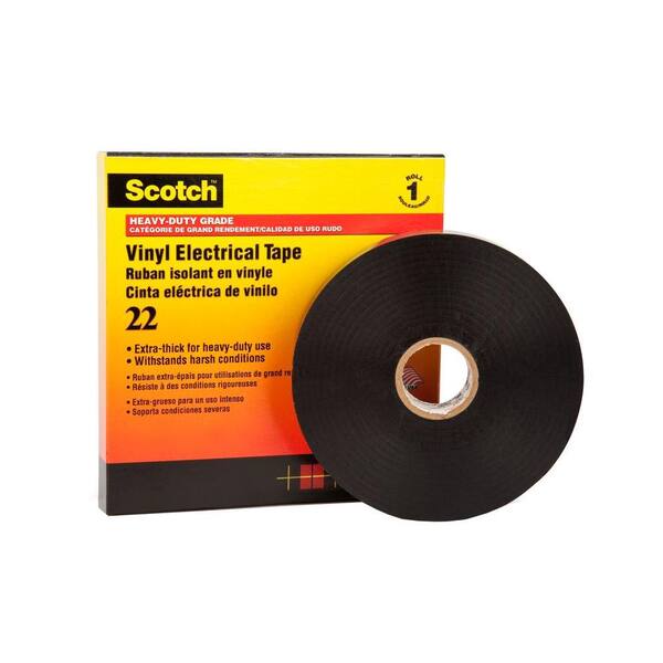 Scotch 3/4 in x 66 ft. Heavy Duty Vinyl Electrical Tape - Black 12-Pack (Case of 4)