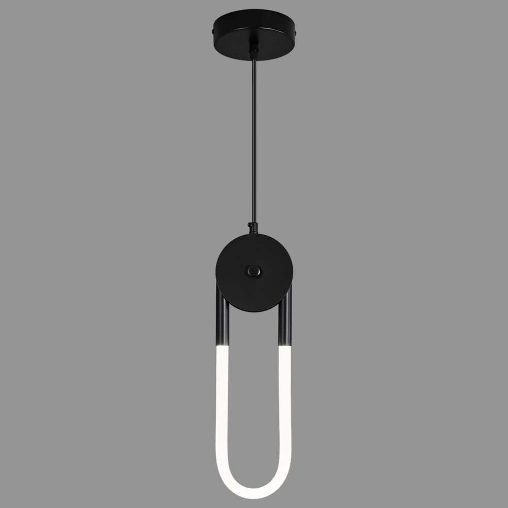 Home Lighting 12-Watt 1-Light Modern Black LED Pendant Light Fixture Oval Adjustable Pendant Lighting for Kitchen price history on PriceWatchPro