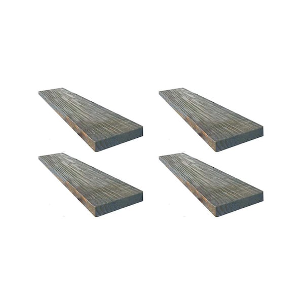 Unbranded Amanda 24 Inch Floating Wall Mount Shelves, Rustic Grey (4 Pack)