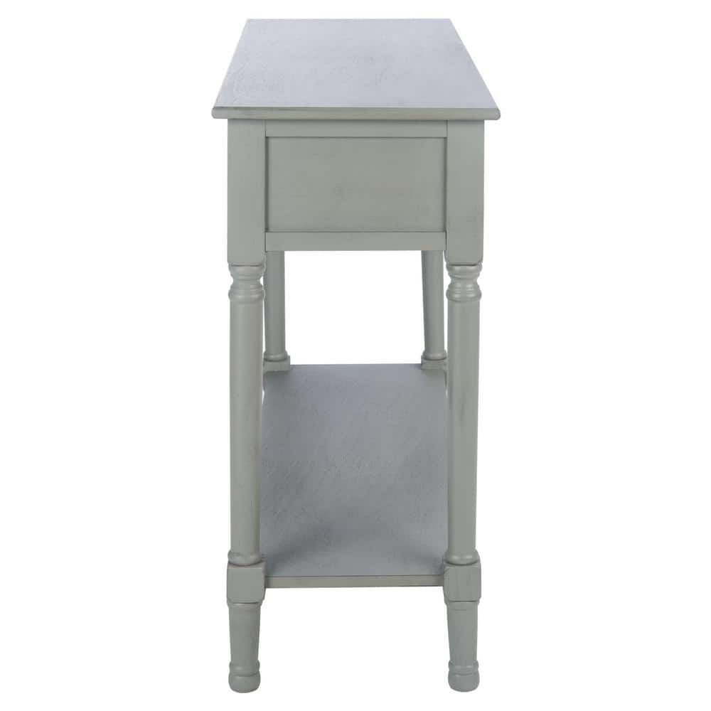 Distressed Gray Pinewood Hallway Table with Storage