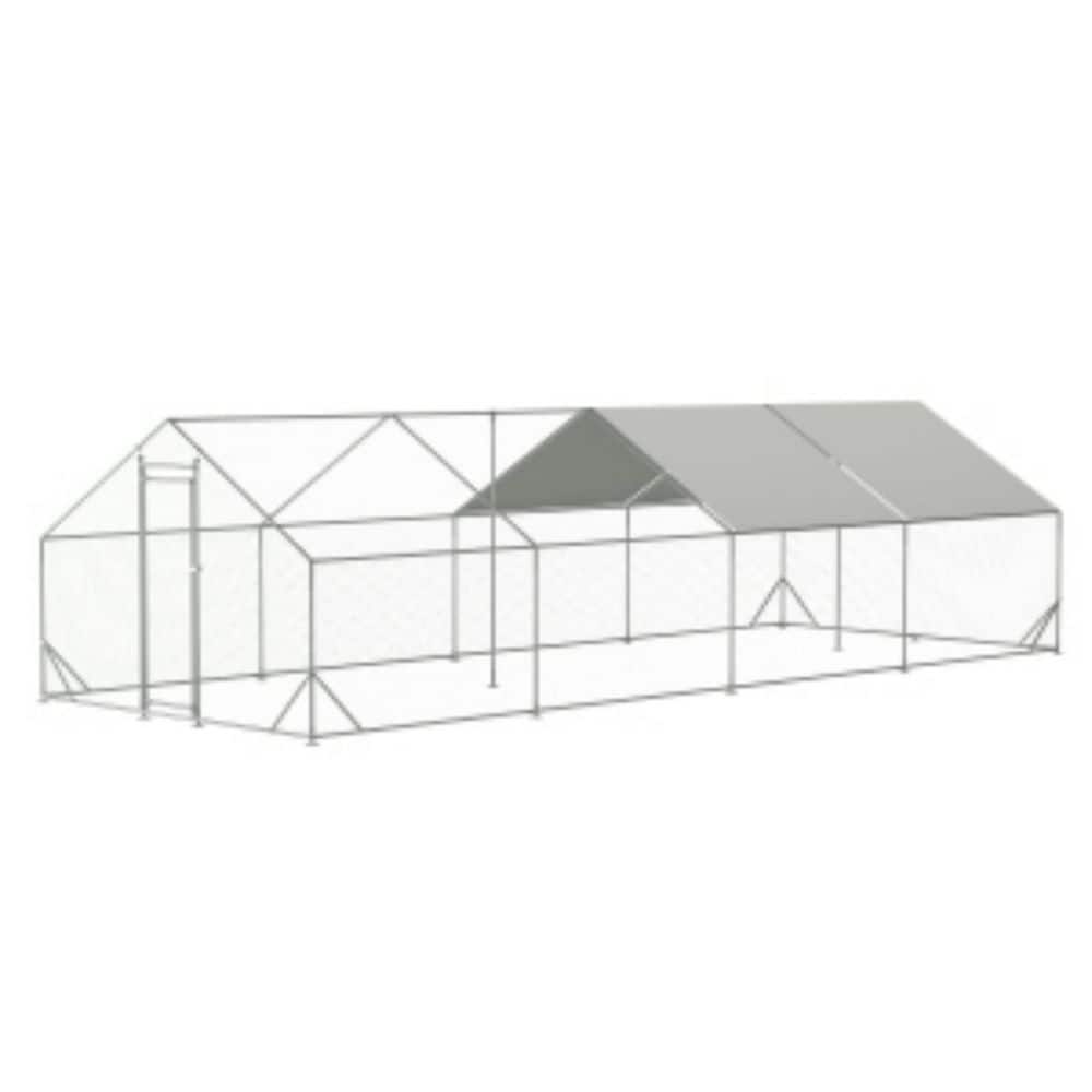 10 x 26 x 6.56 ft. Large Walk-in Metal Chicken Coop,Galvanized Wire Poultry Cage w/Waterproof and Anti-Ultraviolet Cover price history on PriceWatchPro