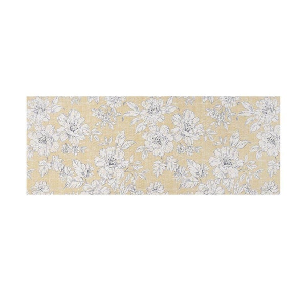 Yellow Iris Floral 17.5 in. x 48 in. Anti-Fatigue Wellness Mat
