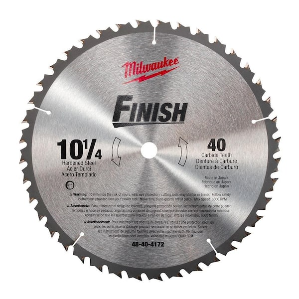 Milwaukee 10-1/4 in. x 40 Carbide Teeth Finish Wood Cutting Circular Saw Blade