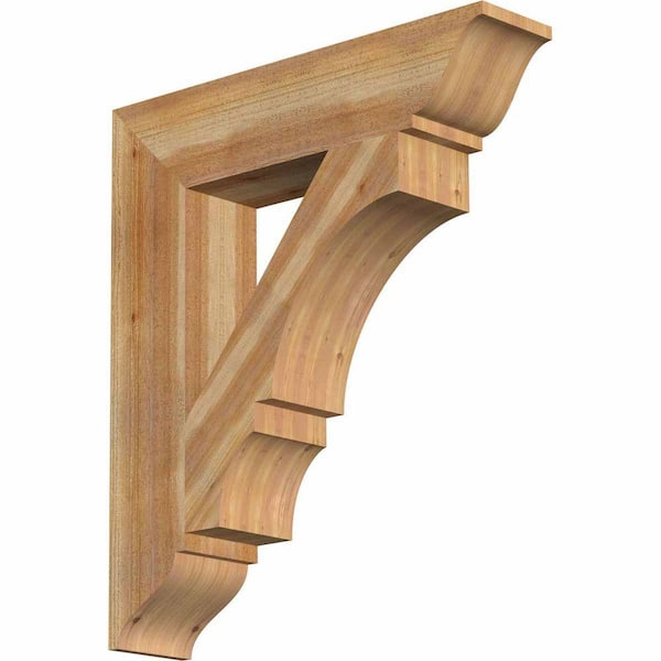 Ekena Millwork 6 in. x 32 in. x 28 in. Western Red Cedar Balboa Traditional Rough Sawn Bracket