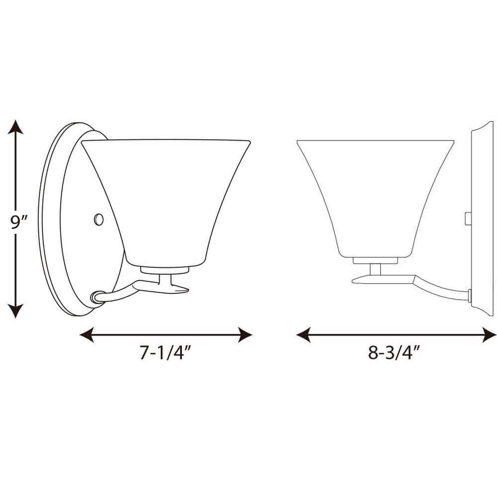 Bravo Brushed Nickel 1-Light Bath Vanity with Etched Glass Shade
