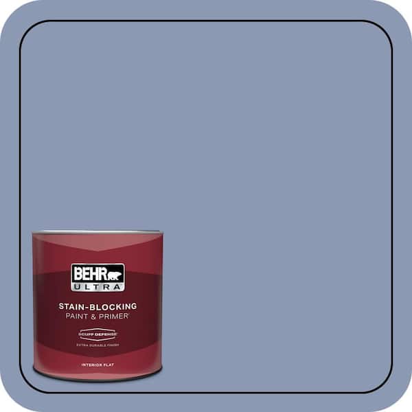 BEHR ULTRA 1 qt. #600F-5 Blueberry Buckle Extra Durable Flat Interior Paint & Primer