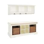 Crosley Brennan Entryway Storage Shelf Bookcase, White