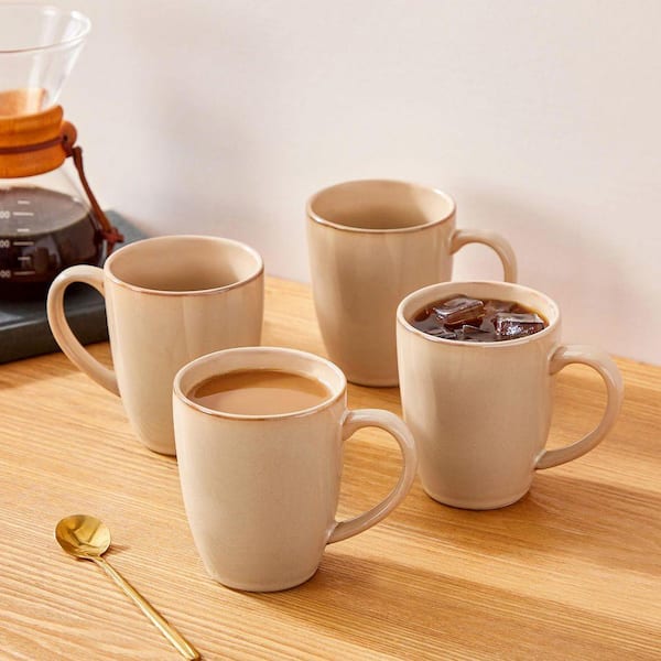 vancasso 12 oz. Brown Stoneware Coffee Mug (Set of 4) Tea Coffee Cups with  Handle Drinkware Set for Cocoa Milk/Latte/Cappuccino VC-PLA-SMBN-4XBZ - The  Home Depot