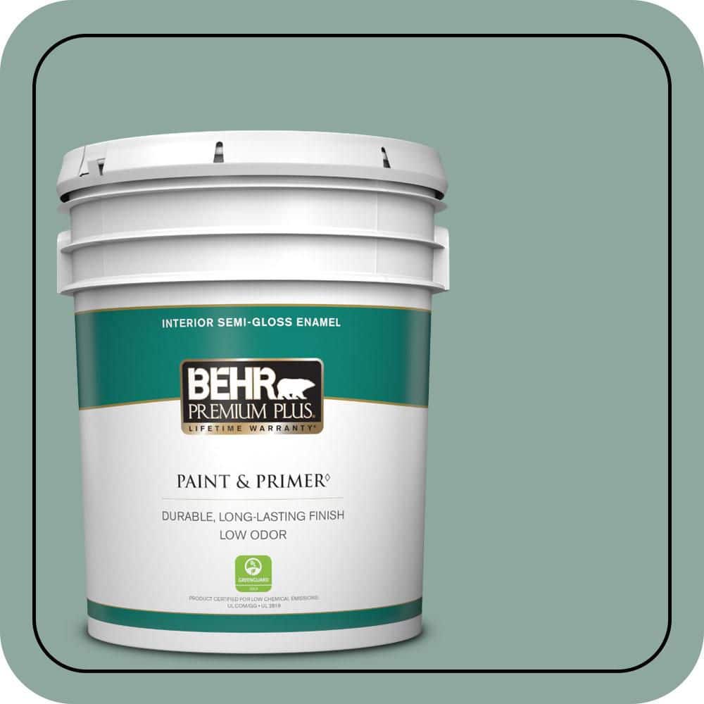 5 gal. #S430-4 Green Meets Blue Semi-Gloss Enamel Low Odor Interior Paint & Primer price history on PriceWatchPro