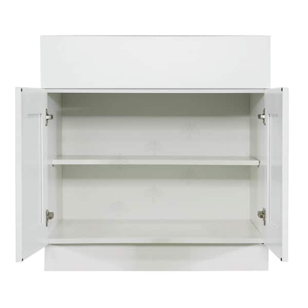 LIFEART CABINETRY Anchester Assembled 24 in. x 34.5 in. x 24 in. Base Cabinet with 2-Door and 1-Drawer in Classic White