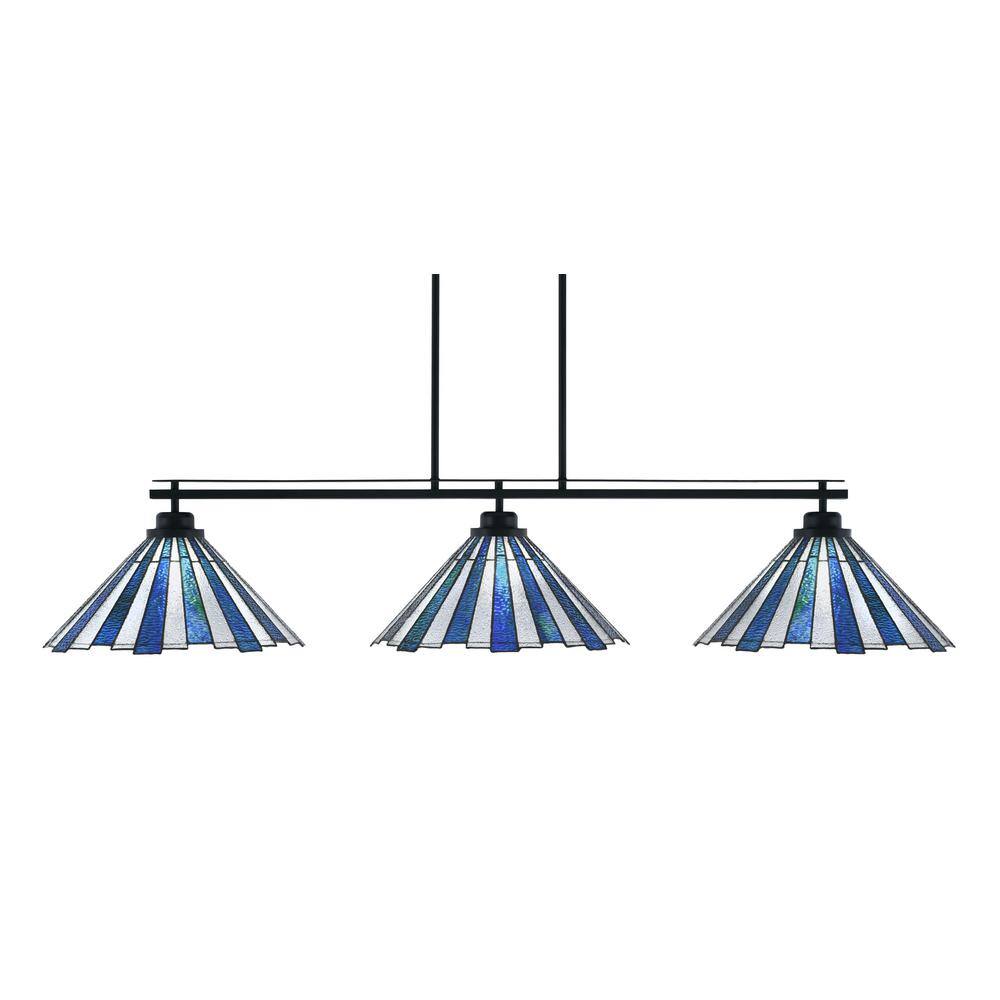 Monroe 3-Light Billiard Light Round Fitter, Matte Black Finish, 16 in. Sea 