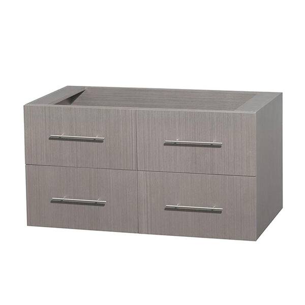 Wyndham Collection Centra 41 in. Vanity Cabinet Only in Gray Oak