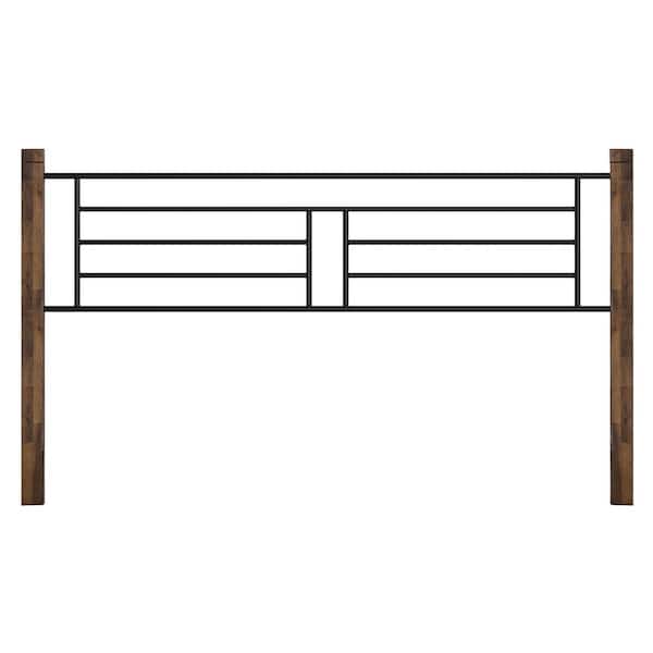 Hillsdale Furniture Raymond Textured Black and Weathered Dark Brown King Horizontal and Vertical Design Headboard