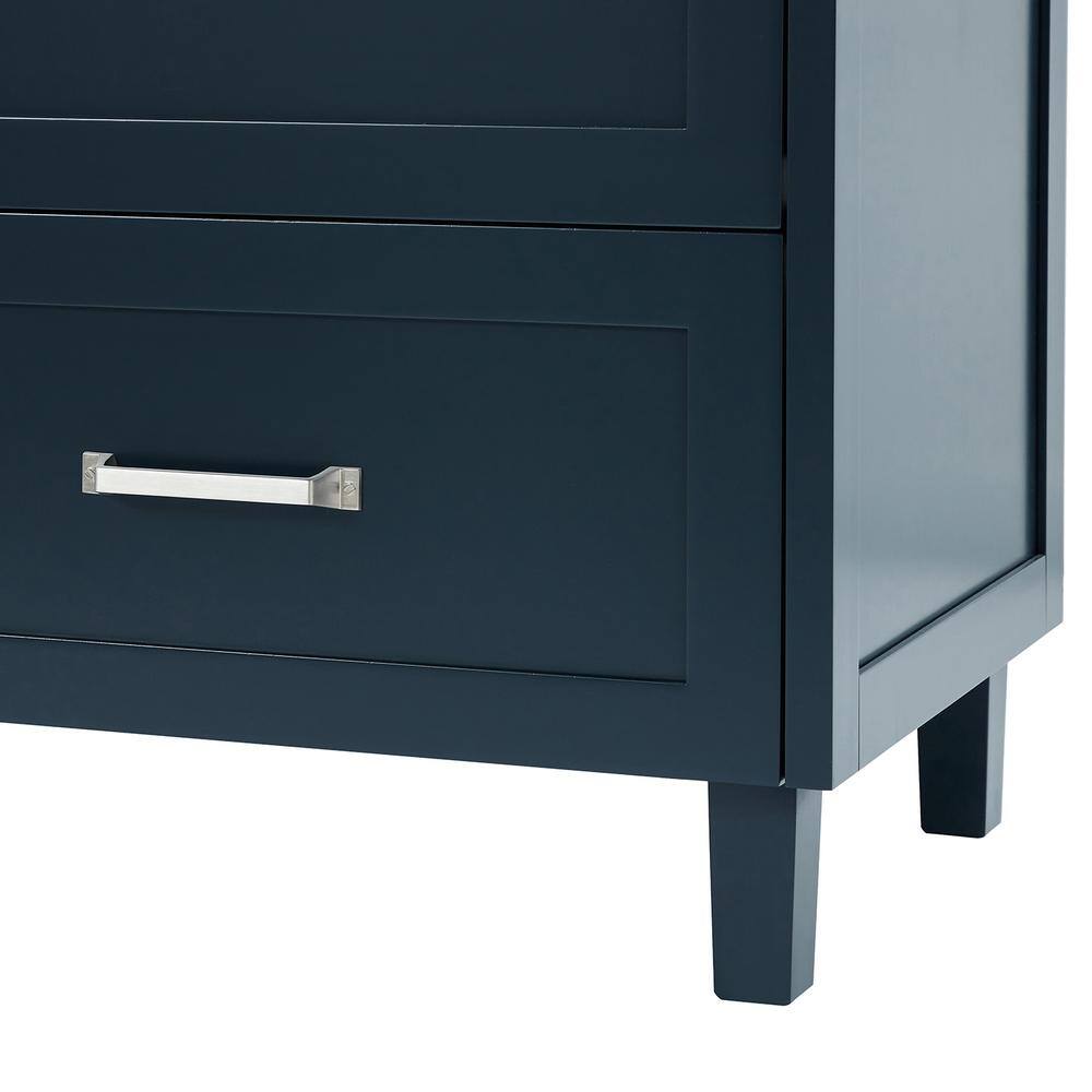 Midnight Blue Double Sink Bathroom Vanity with Marble Top