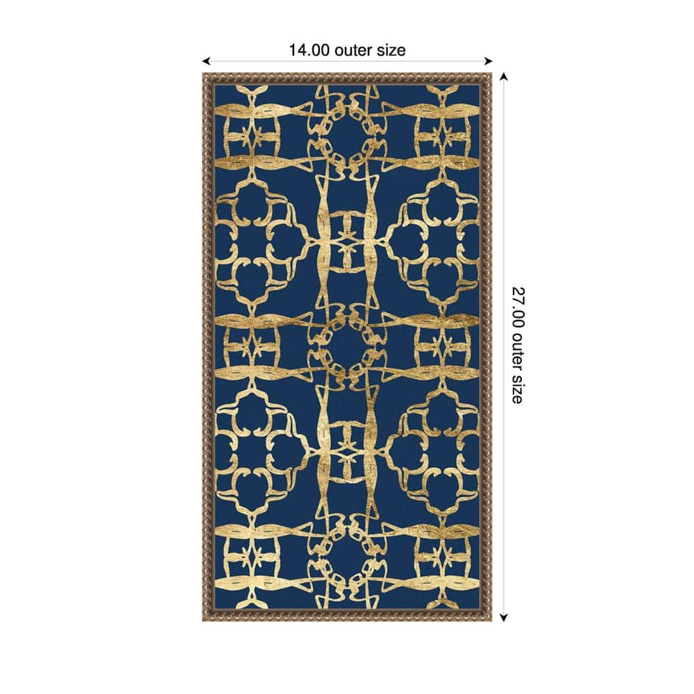 Motif on Blue XI Abstract Canvas Print with Bronze Frame