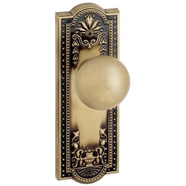 Grandeur Parthenon Vintage Brass Plate with Double Dummy Fifth Avenue Knob