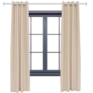 2 Indoor/Outdoor Curtain Panels with Grommet Top - 52 x 96 in (1.32 x 2.43 m) - Beige