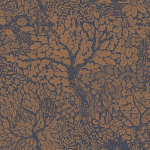 Olle Orange Forest Sanctuary Paper Matte Non-Pasted Wallpaper Roll