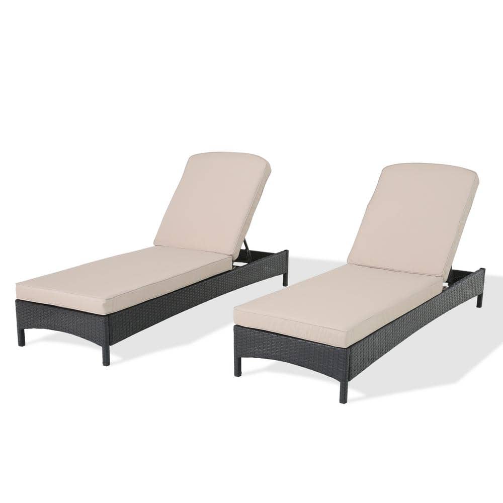 Reviews for ULAX FURNITURE 2Piece Wicker Outdoor Chaise Lounge with