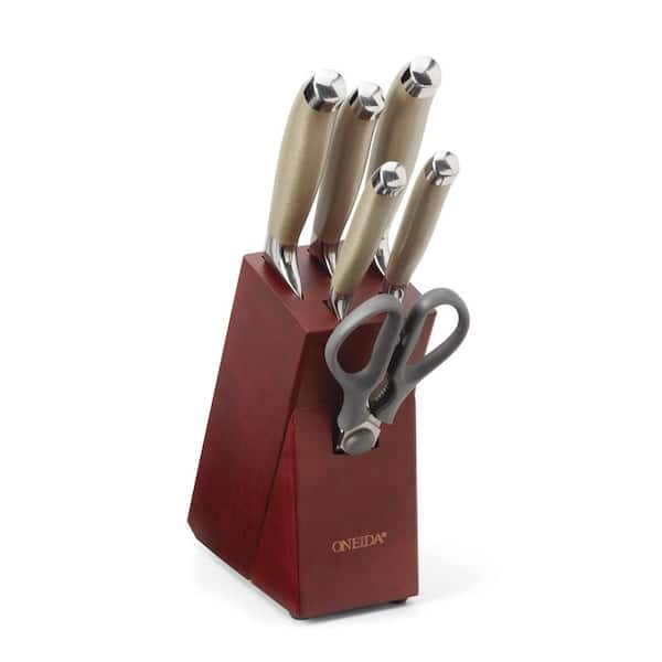 Oneida Preferred Series 7-Piece Stainless Steel Knife Set with Block
