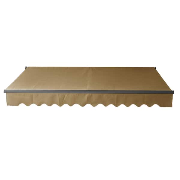 20 ft. x 10 ft. Sand Motorized Patio Retractable Awning Black Frame UV Polyester