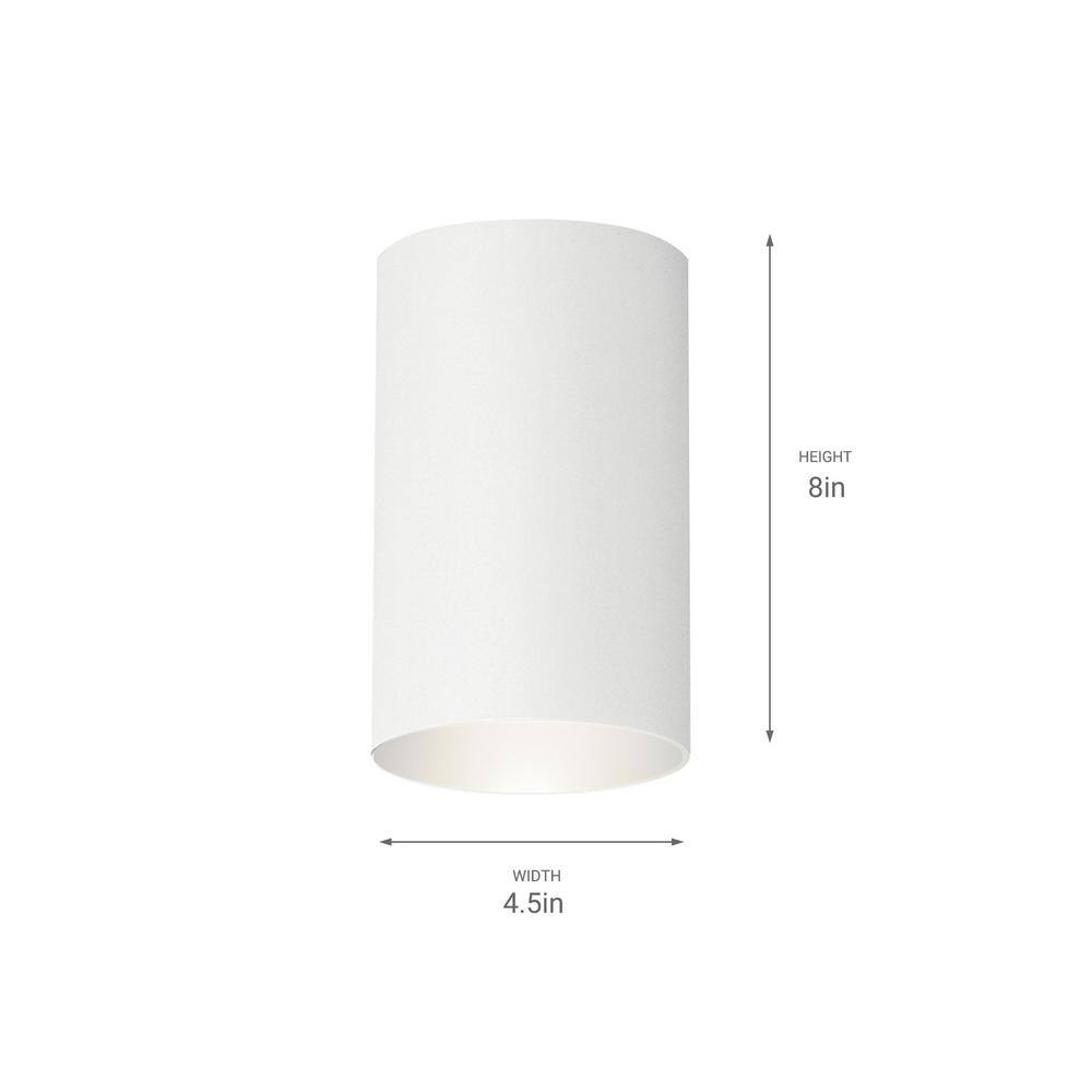Modern White Aluminum 8.5" Outdoor Ceiling Light