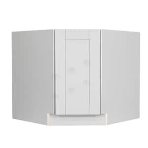 Anchester Assembled 36x34.5x24 in. Base Diagonal Cabinet in Light Gray