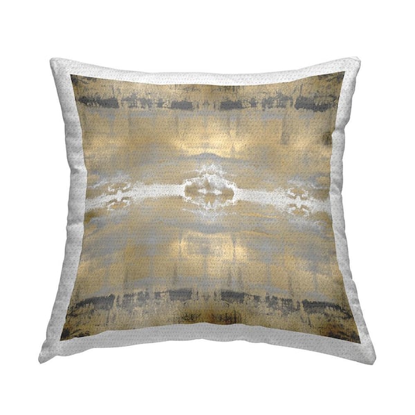 Stupell Industries Lustrous Glam Abstract Pattern Gold Square Outdoor Throw Pillow