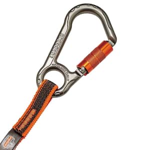 15 lbs. Orange and Gray Standard Dual Locking Carabiner Tool Lanyard