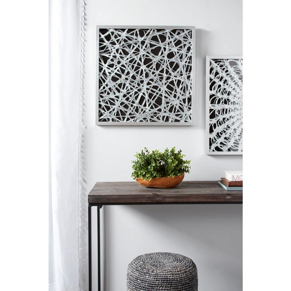 Large Black and White Geometric Paper Shadow Box Wall Art