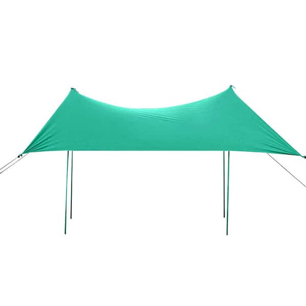 ANGELES HOME 7 ft. x 7 ft. Green Beach Sun Shade Sail with Carry Bag
