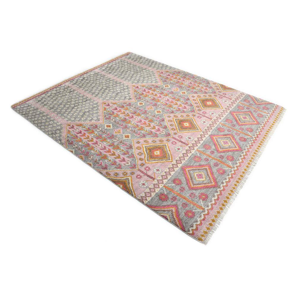 Hudson Hand-Knotted Pink and Gray Wool Area Rug 3' x 5'