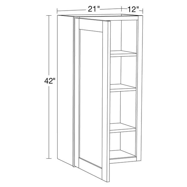 Contractor Express Cabinets Arlington Veiled Gray Plywood Shaker Stock Assembled Wall Kitchen Cabinet Soft Close Left 9 in W x 12 in D x 42 in H