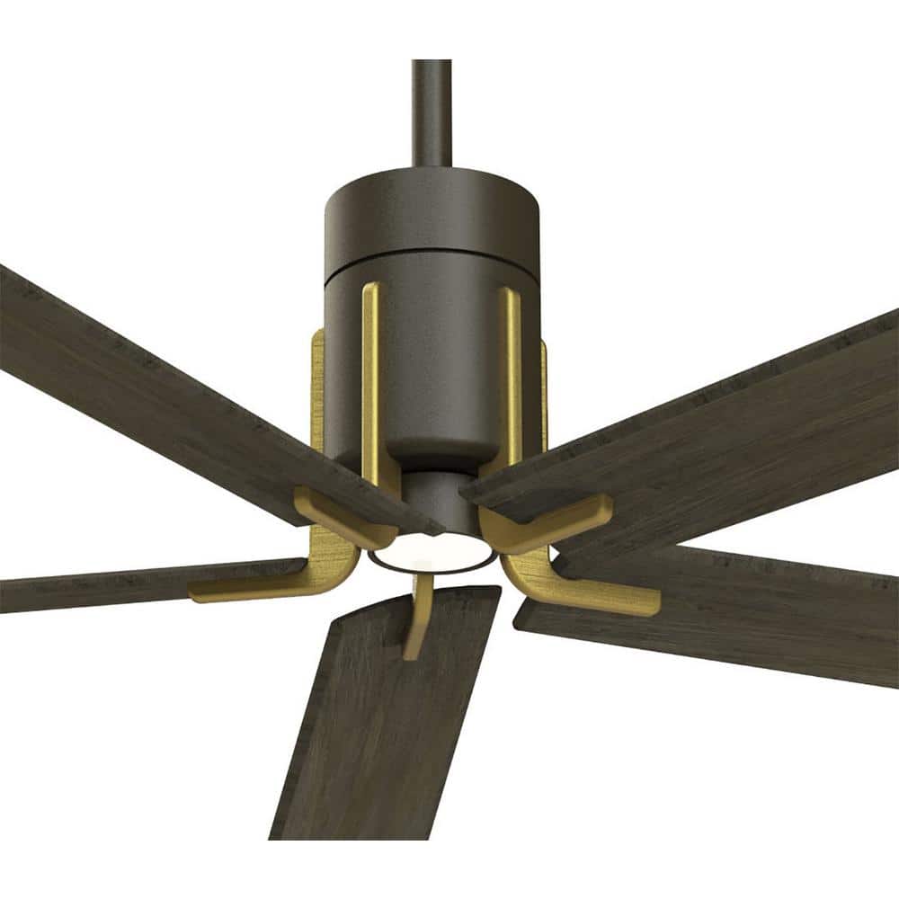 60" Urban Walnut Blades LED Ceiling Fan with Etched White Glass
