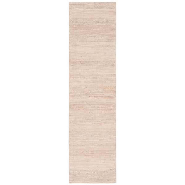 SAFAVIEH Natural Fiber Beige 2 ft. x 9 ft. Abstract Distressed Runner Rug