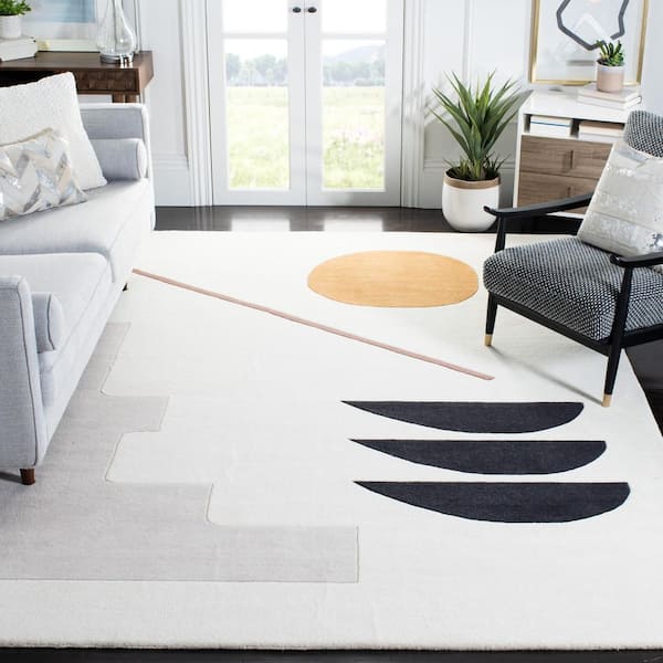 Fifth Avenue Ivory/Brown 9 ft. x 12 ft. Geometric Area Rug