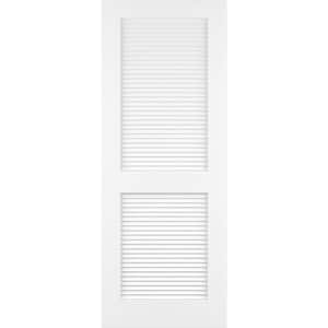 18 in. x 80 in. Solid Core White Traditional Louver Wood Interior Door Slab