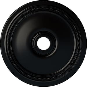 24" x 3-5/8" ID x 1-1/4" Diane Urethane Ceiling Medallion (Fits Canopies upto 6-1/4"), Hand-Painted Jet Black