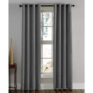 Lenox Room Darkening 50 in. W x 132 in. L Grommet Curtain Panel in Grey