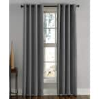 Charcoal Solid Grommet Room Darkening Curtain - 48 in. W x 63 in. L 38278