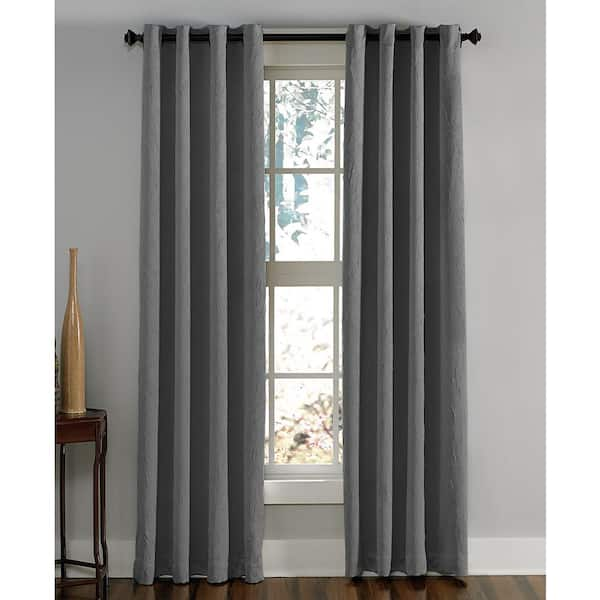 Curtainworks Wine Solid Grommet Room Darkening Curtain 50 in. W