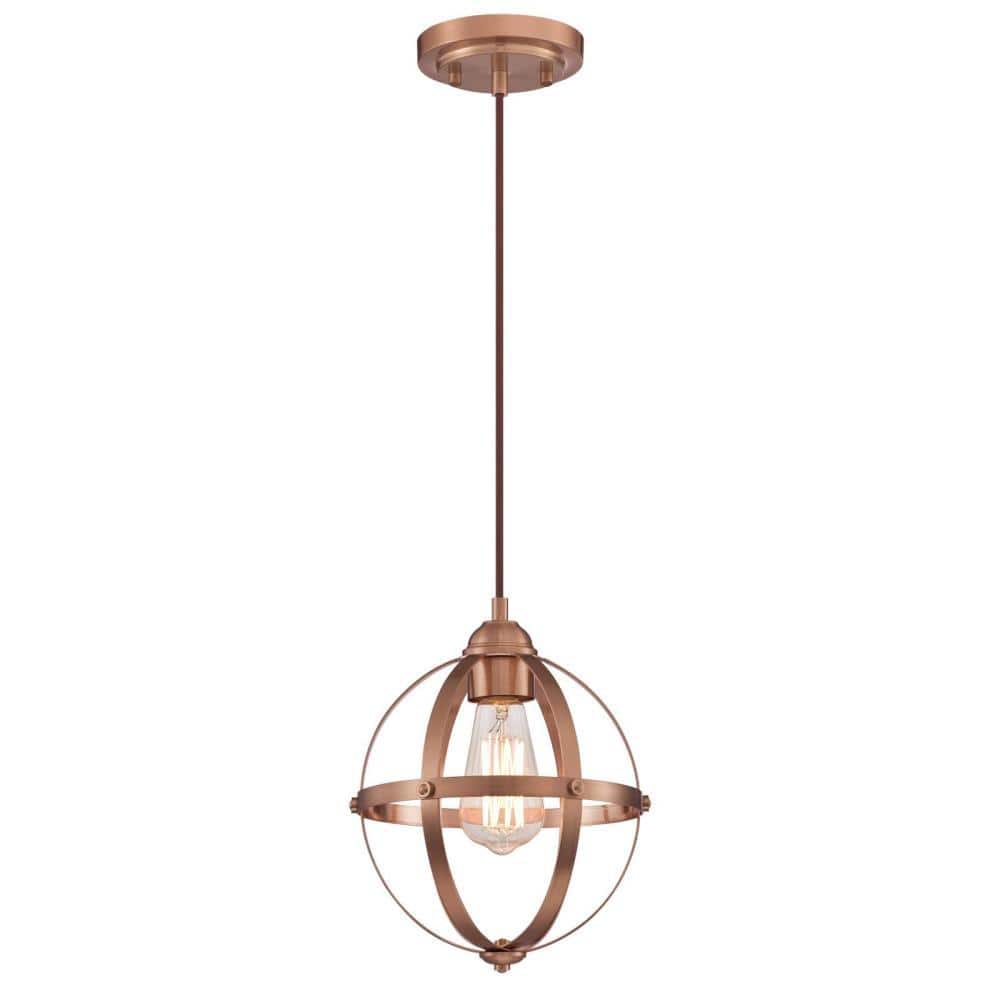 Stella Mira Washed Copper Farmhouse Mini Pendant Light