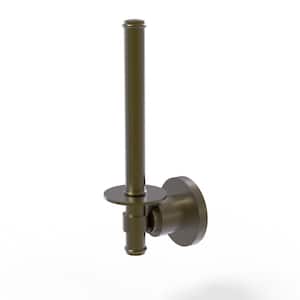 Washington Square Collection Upright Single Post Toilet Paper Holder in Antique Brass