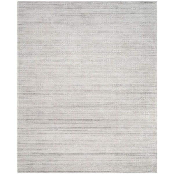 Elements 9 ft. x 12 ft. Light Gray Geometric High-Low Area Rug